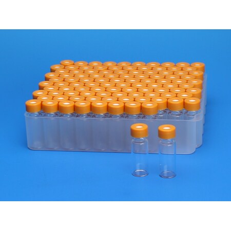 Jg Finneran Clr 9mm Thread Vial, Graduation Spot, 12x32 mm, 0.040in. PTFE/Butyl, PK100 80494EF-12RB